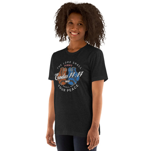 Exodus 14:14 Lord Fight Boxing Christian T-Shirt